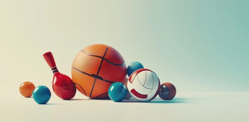 Colorful Sports Balls and Accessories