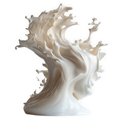 creamy white substance mid-motion  