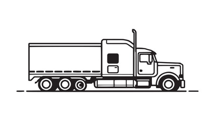 Semi Truck line art