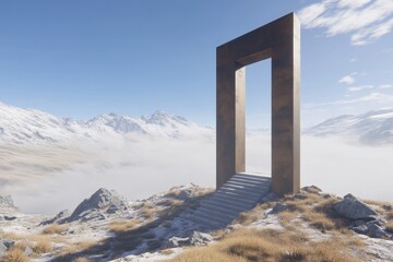 Metal archway gateway to the unknown