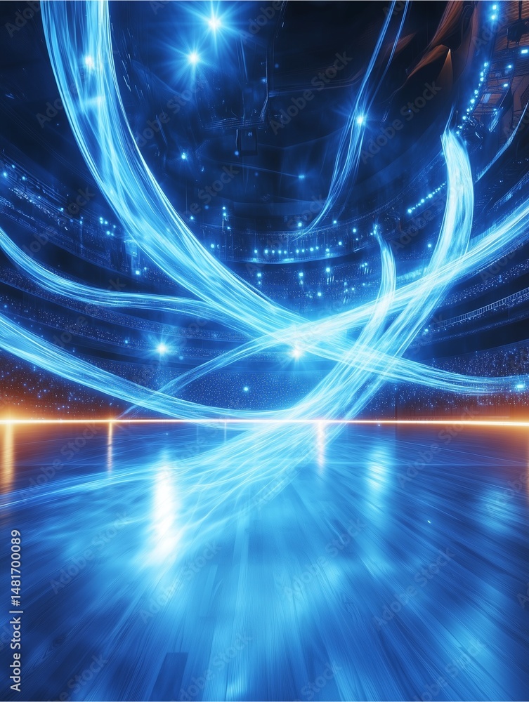 Poster cybernetic symphony: immerse yourself in the captivating, dynamic flow of interconnected digital pat