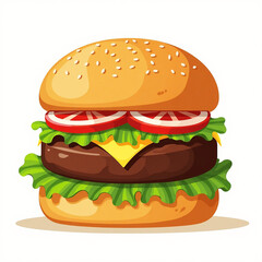 Hamburger isolated on white background
