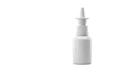 White Plastic Nasal Spray Bottle on transparent background