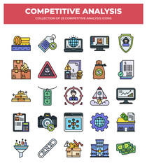 Competitive Analysis Icons: 25 Essential Business Strategy Graphics