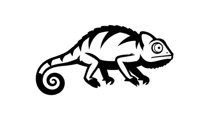 Fototapeta premium Chameleon in silhouette a reptile design