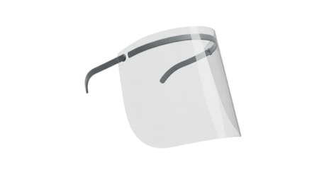 Protective Face Shield: Clear, Reusable, Anti-Fog, Lightweight, Medical Grade on transparent background