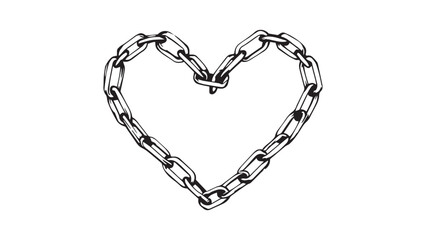 Heart-shaped design made of chain line art