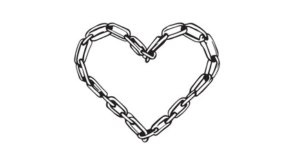 Heart-shaped design made of chain line art