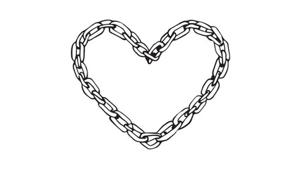 Heart-shaped design made of chain line art