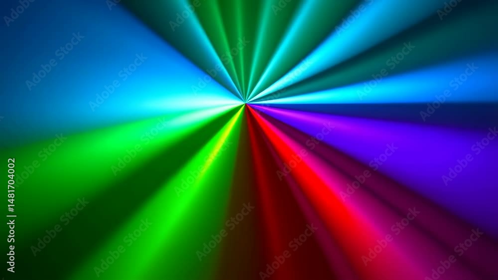 Poster radiant beams of color emanating from a central point creating a burst of vibrant light and abstract