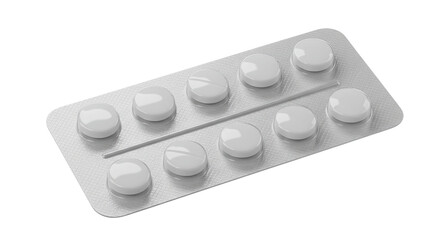 Medication Pills: Blister Pack of Tablets - Pharmacy Image on transparent background