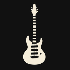 Naklejka premium Guitar illustration on black background