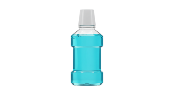 Listerine Mouthwash: Cool Mint, Fresh Breath on transparent background