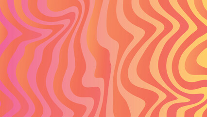 Retro orange waves in a colorful abstract seamless pattern design
