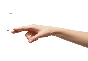 Photo: Woman's Hand Pointing on White Background