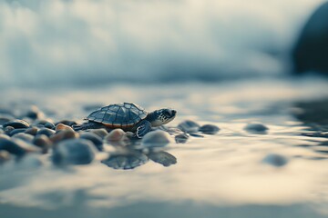 Scattered dark objects on light background