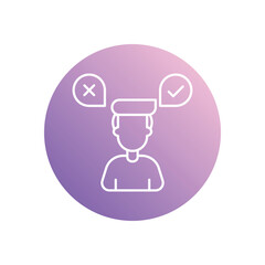 Decision Making icon vector stock illustration