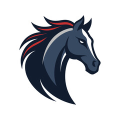 Professional horse head mascot graphic design in modern minimalist style for branding