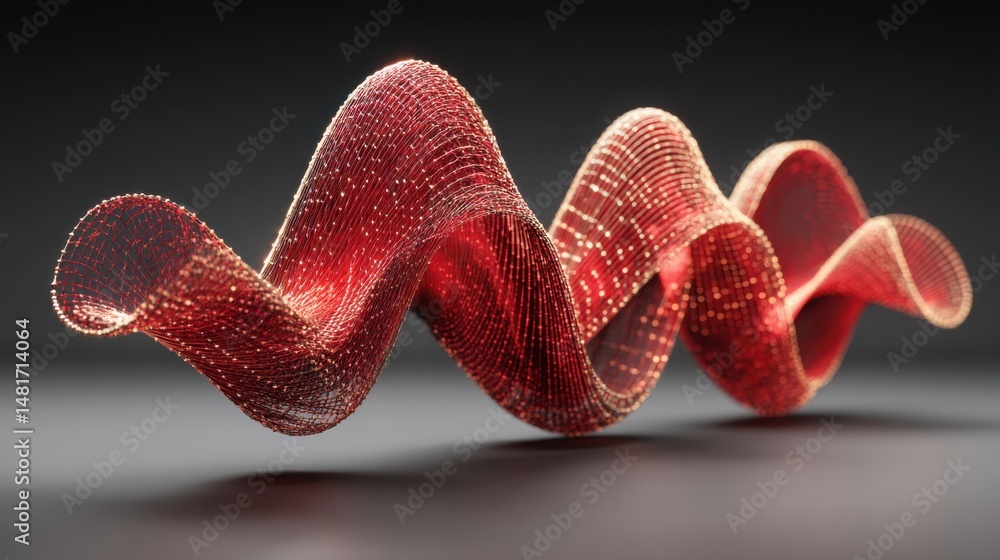 Poster finger touching fibonacci-tuned pricing tool concept with wave calibration representing human intera