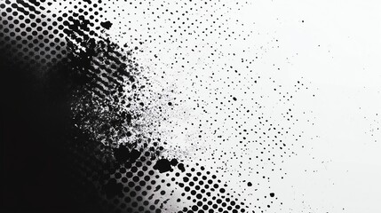 Modern Black Grunge Halftone Vector - Abstract Simplicity for Creative Projects