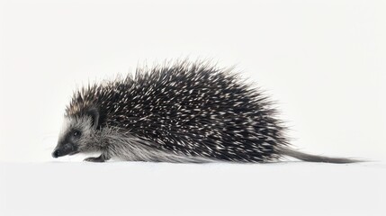 Obraz premium Side view of a hedgehog