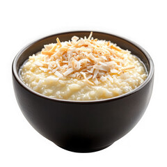 bowl of creamy rice pudding dessert  