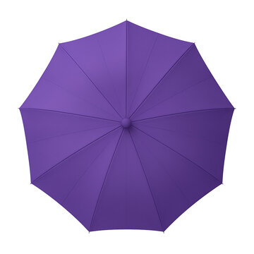 Purple umbrella top view isolated on transparent background