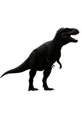 Fototapeta premium 3D Illustration of Black Tyrannosaurus Rex on White Background