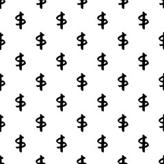 Seamless pattern with dollar currency symbol for decorative print, wrapping paper, greeting cards, wallpaper and fabric