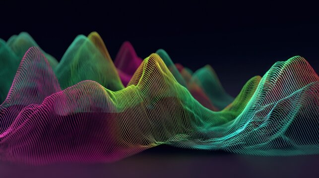 Abstract colorful data mountains
