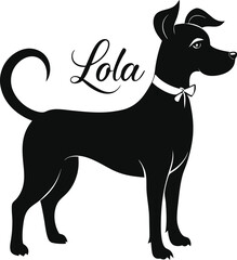 Black and white dog vector 