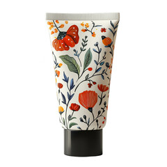 Obraz premium Creative floral design tube product photography studio setting bright colors close-up view beauty concept for eye-catching marketing