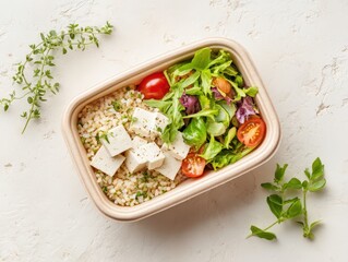 Healthy Tofu and Salad Bowl