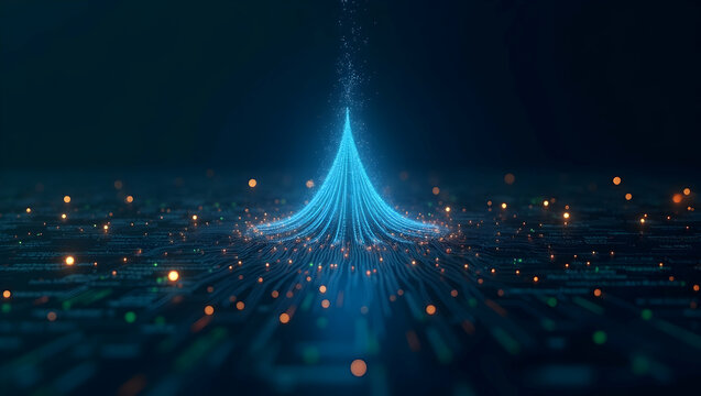Electric Blue Data Spike Animation, A Visual Representation of Information Flow and Technological Advancement in the Digital Realm Revealing Connectivity