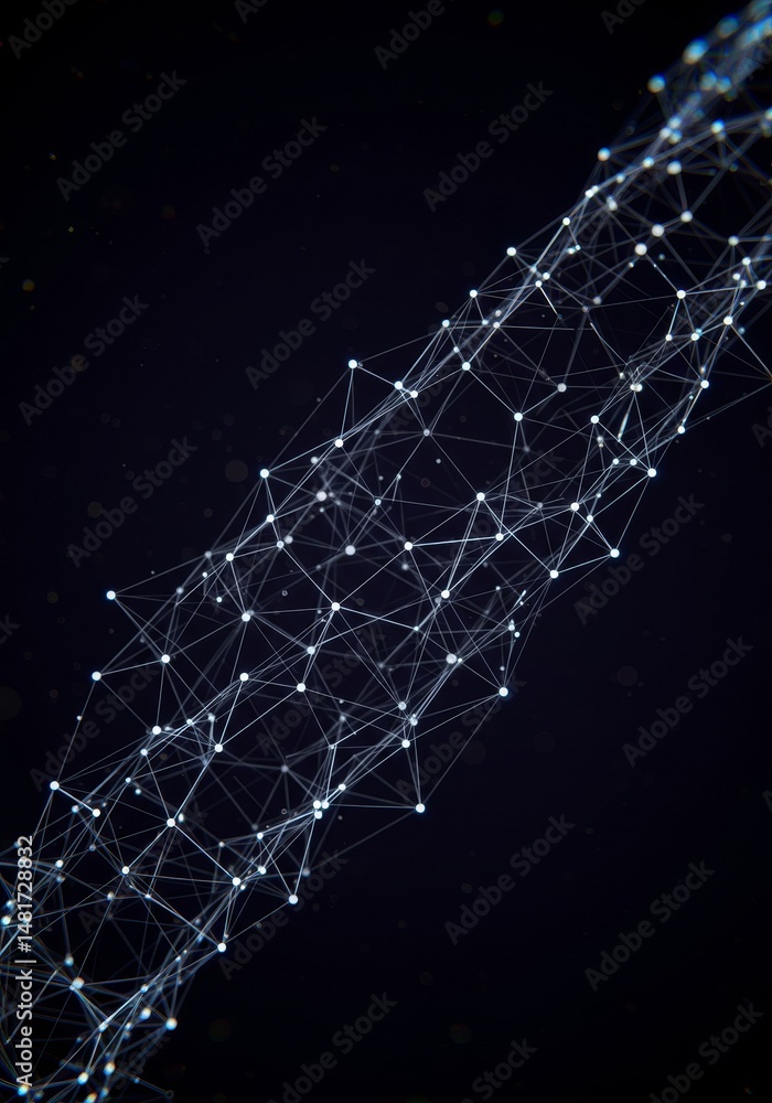 Poster 3d abstract background blue plexus network