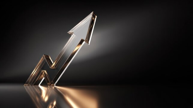 Transparent upward arrow graphic