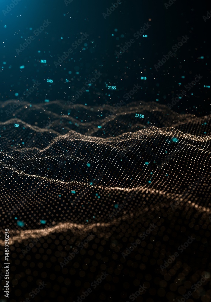 Aufkleber 3d abstract background digital landscape with data flow