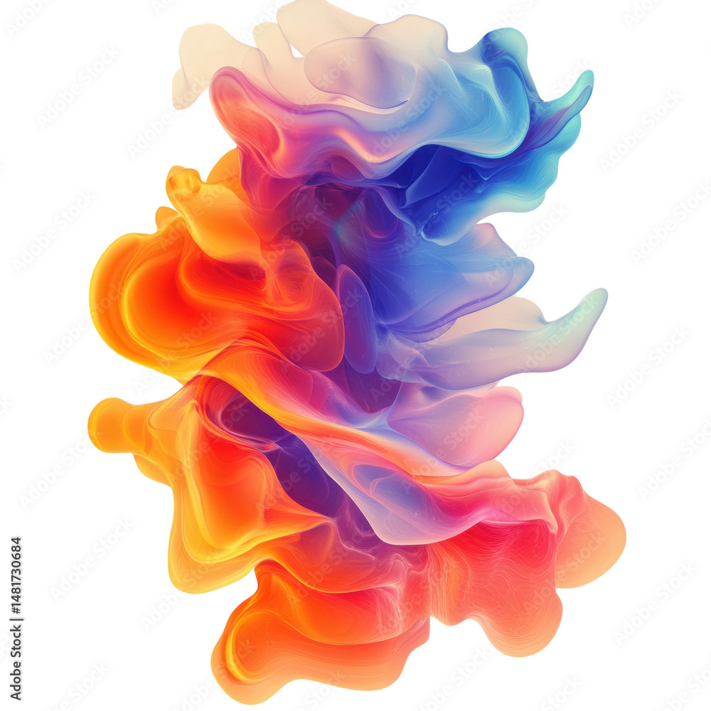Poster a symphony of swirling colors merging into ethereal forms capturing on transparent background