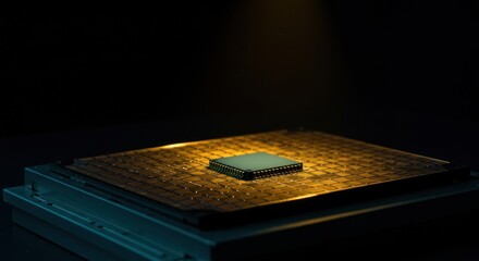 Central processing unit reflecting light over integrated circuit platform