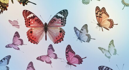 Colorful Butterflies Background Illustration