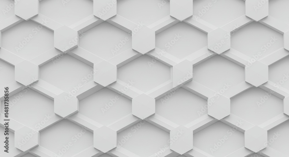 Poster 3d abstract background white hexagonal geometric pattern
