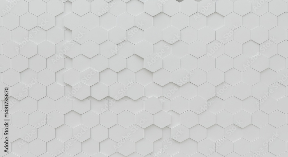 Poster 3d abstract background white hexagon pattern