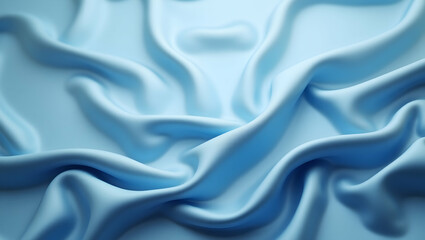 Fototapeta premium Elegant light blue silk fabric background with gentle waves and smooth texture creating a luxurious and calming visual for design projects and creative works