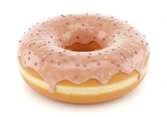 3D Donut With Brown Icing And Chocolate Sprinkles