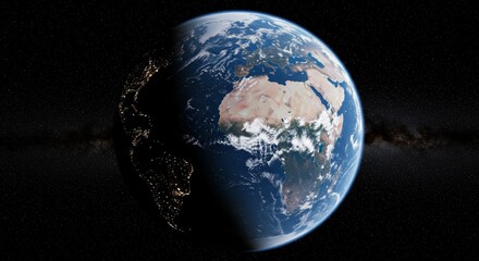 3D Earth From Space Illustration Background