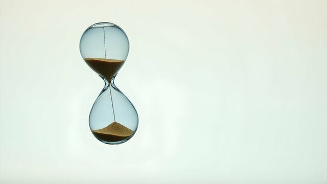 Elegant Timepiece, A Delicately Ornate Transparent Hourglass Suspended Mid Air, Symbolizing The Passage Of Time And Precious Moments Captured Eternally