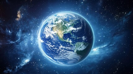 Fototapeta premium A Stunning View of Earth from Space: Our Beautiful Planet in a Cosmic Scene