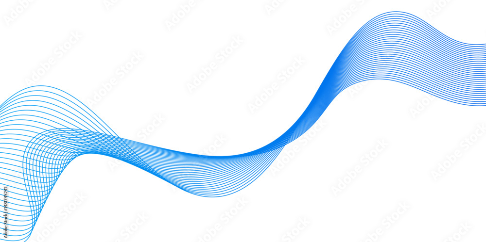 Aufkleber smooth flowing dynamic blue wave lines isolated on white background,abstract background with busines