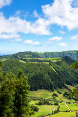 Crater Caldeira do Alferes, Sete Cidades, Sao Miguel Island, Azores, Portugal, Europe.