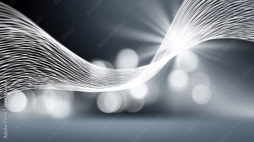 Aufkleber abstract glowing wave with bokeh background
